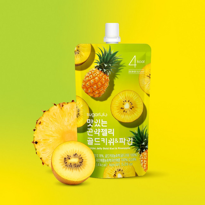 인테이크 슈가로로 맛있는 곤약젤리 골드키위&파인, 150g, 20개