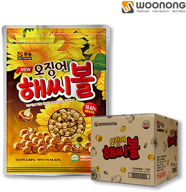우농 오징어해씨볼 450g x 12봉 1박스, 12개