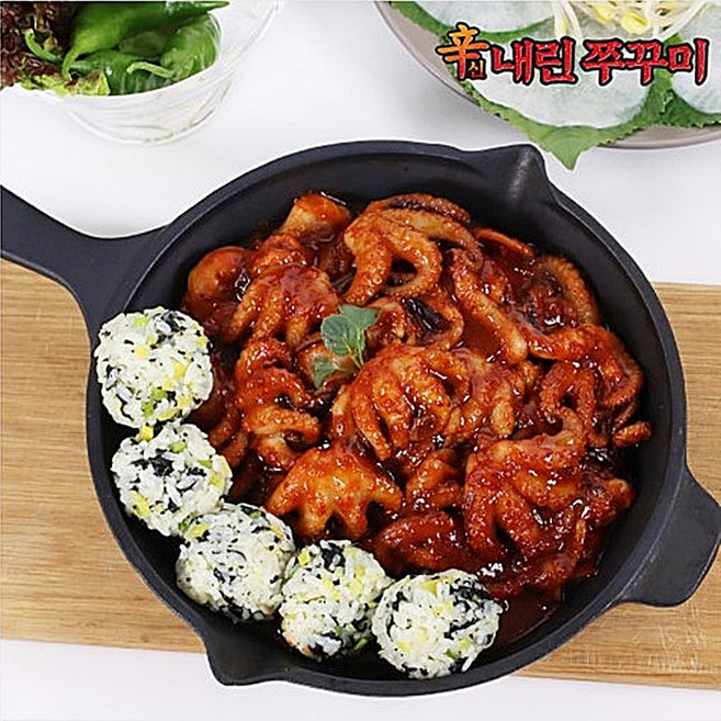 신내린 요리 숯불 불향 볶음 덮밥 매운 양념 맛있는 쭈꾸미 300g, 5개