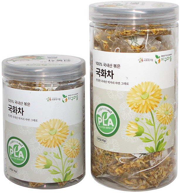 지구마을 생분해필터 PLA 국내산 국화차 삼각티백차 전통차, 0.6g, 50개입, 1개