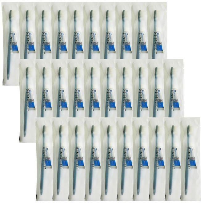 일회용 호텔 칫솔 치약 덴탈 키트 세트 블루그린, 30세트