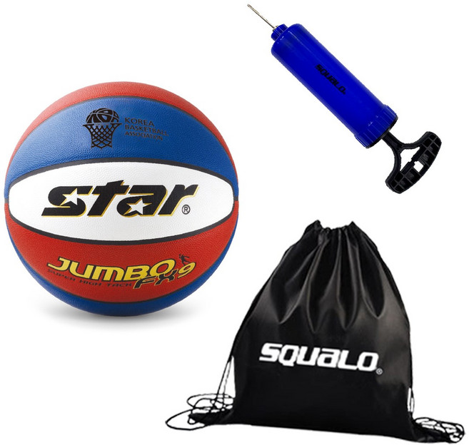 스타스포츠 STAR 스타 농구공 점보 FX9 BB427 / BB426 KBA 공인구, 1개, BB427_레드블루 + SQ공가방 & 펌프