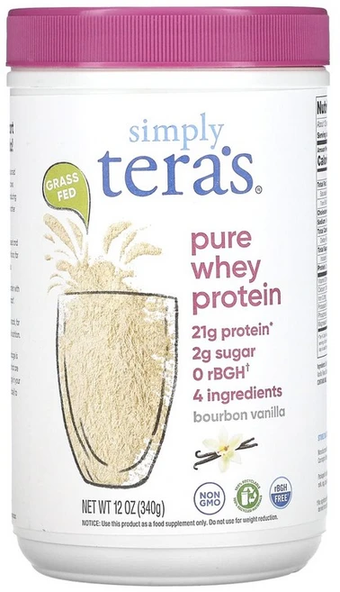 테라스웨이 목초 사육 Simply Pure 유청 단백질 버번 바닐라 340g(12oz), 340g, 1개 - 쿠팡