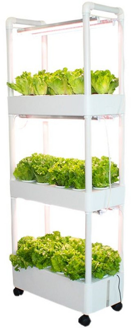 제이베니-1315 수경 재배기 식물 스마트팜 가정용 실내 채소 야채 재배 led 자동 급수, 새로운 3층 입체 물 순환 + 6등 세트