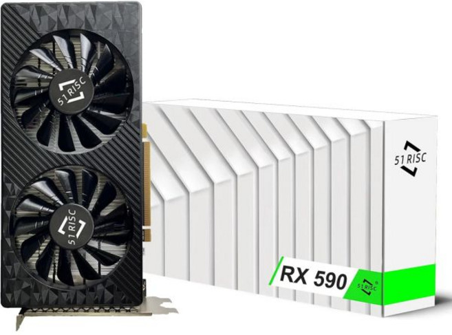 51RISC 라데온 RX 590 GME 그래픽 카드 2304SP 8GB GDDR5 256비트 PCIe 3.0 x16 1340MHz 기본 클럭 게이밍 비디오, Radeon RX 590 GME