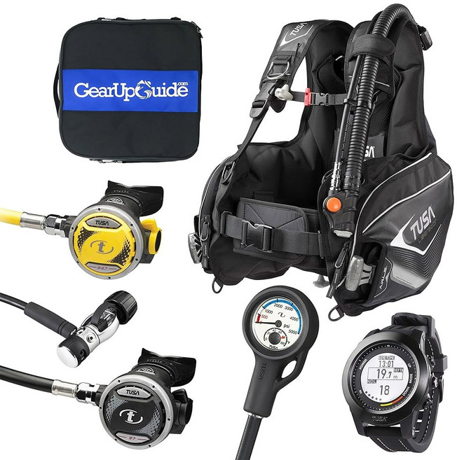 TUSA TUSA 스쿠버 다이빙 장비 패키지 조립 레귤레이터 세트 BCD 게이지 및 손목 컴퓨터 GUpG Reg Bag, Black, Small, 1개