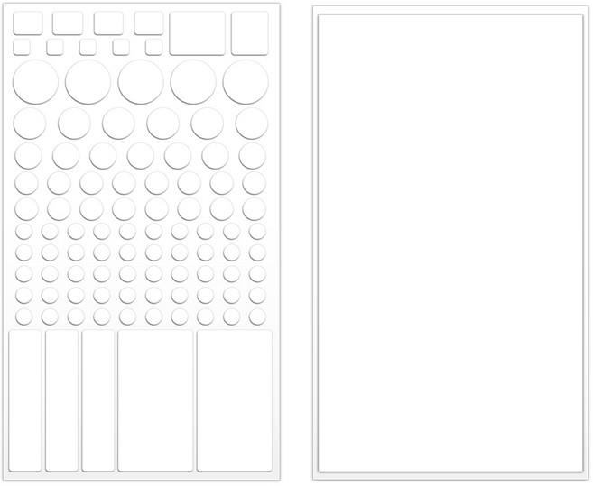 아띠꼴로 눈뽕 아웃 전자제품 LED 불빛차단 암막 스티커 2개1세트, 화이트(디자인+무지)