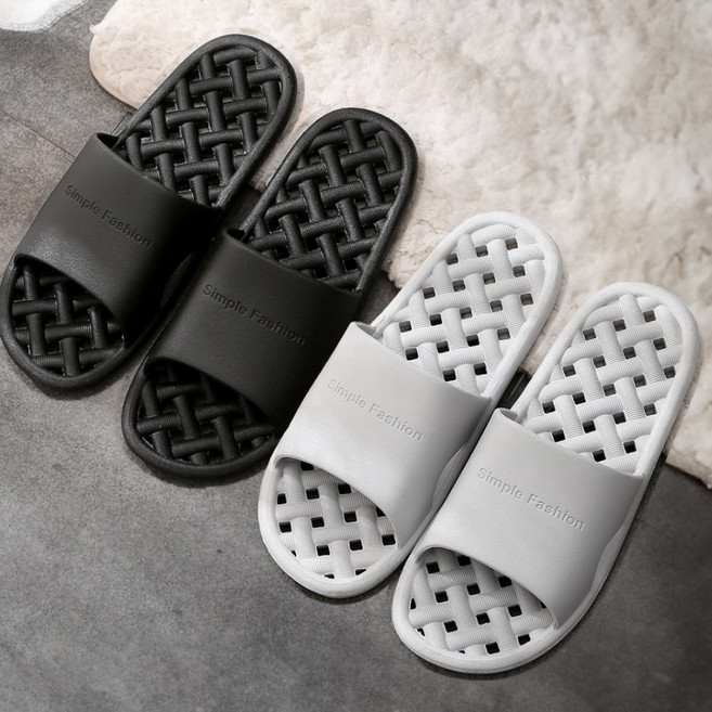 이모네연구소 미끄럼방지 물빠짐 욕실화 2p세트, 블랙(~270)+그레이(~270), 1개