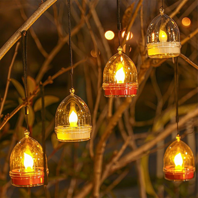 비상 하트 촛불 태양광 조명 정원등 야외 램프 전등, 원형(화이트)