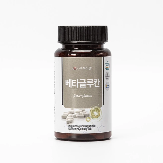 백세식품 베타글루칸정 500mg x 100정 50일분, 4개 - 쿠팡