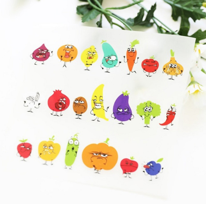 자투리 3D전사지 코믹과일들 210번, 1개