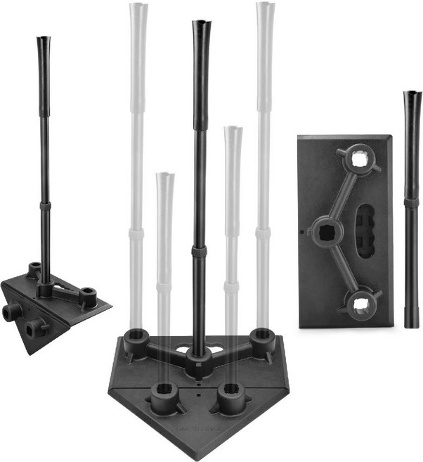 높이 조절 야구 배팅티 스윙 훈련 금속 타격 시트 티볼, 블랙 기본, 1개