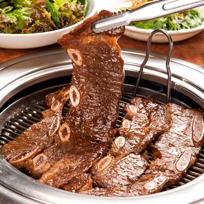 스윗쿡 국내산 한돈 LA 양념 돼지갈비, 6개, 1kg