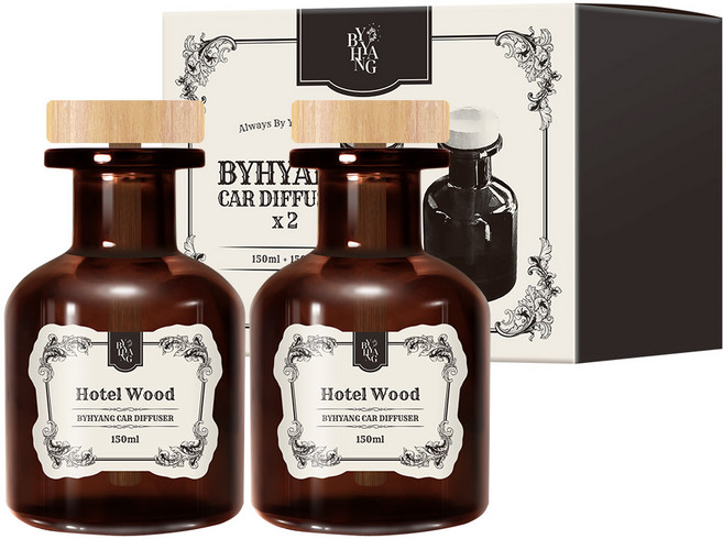 바이향 차량용 디퓨저 150ml, 호텔우드, 2개