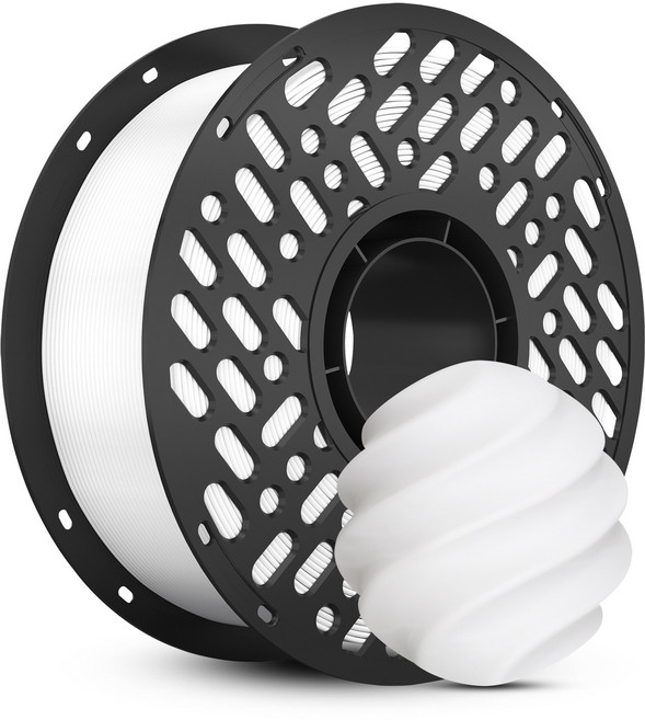 CaiLab 고강도 고탄성 PLA+ 3D 프린터 필라멘트 1.75mm 노즐 막힘 없는 선경 안정성 1kg | 뱀부랩 3D 프린터(P1S P2S A1 H2D등) 호환, 흰색, (PLA)