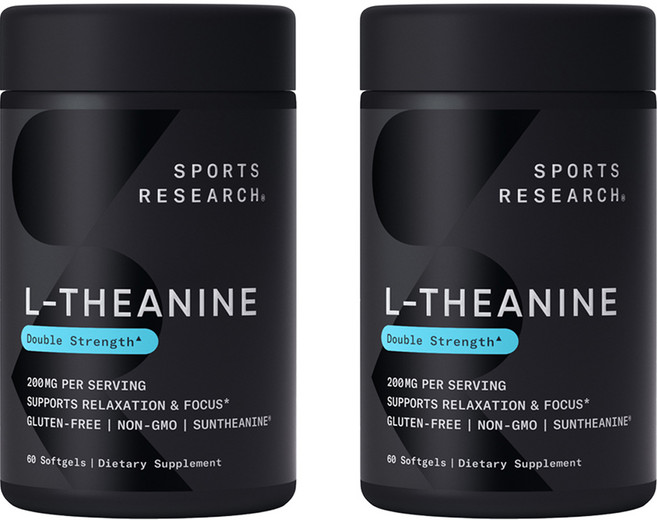 스포츠리서치 L-테아닌 200mg 소프트젤 글루텐 프리, 60정, 2개
