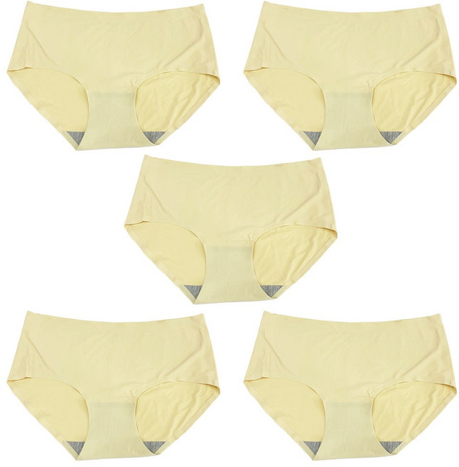 미퓨어 여성용 심플 나일론 무봉제 노라인 팬티 5p