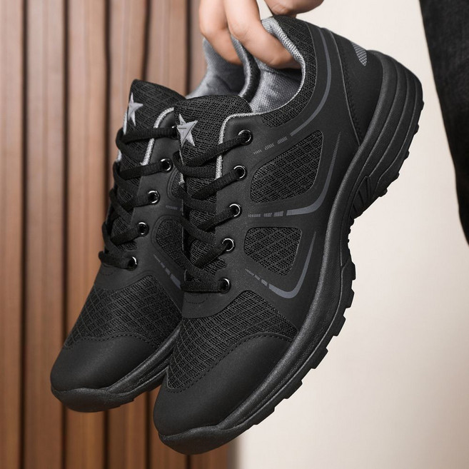 남성용 봄여름 메시 소재 통기성 내마모성 미끄럼 방지 트레이닝화 통기성 아웃도어 스포츠 런닝화 등산 트레킹화가볍고 부드러운 밑창 충격 흡수 캐주얼 스니커즈