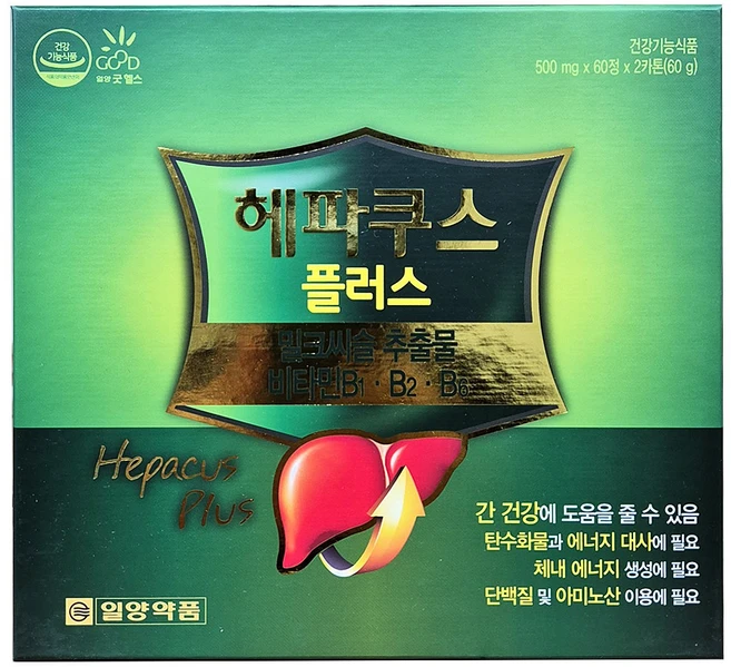 일양약품 헤파쿠스 플러스, 60정, 2개 - 쿠팡
