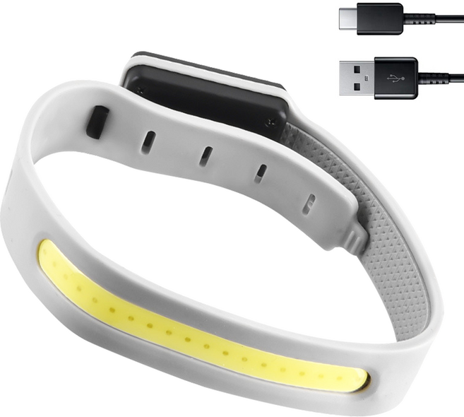 홀릭스 야간 산책 라이딩 러닝 LED 암밴드 생활방수 C타입 충전, 그레이, 1개