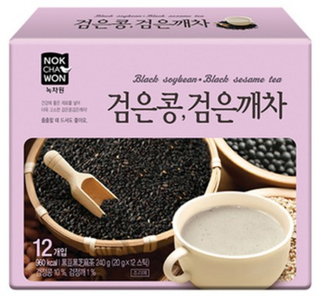 녹차원 검은콩검은깨차 기타차 12스틱, 1개, 12개입