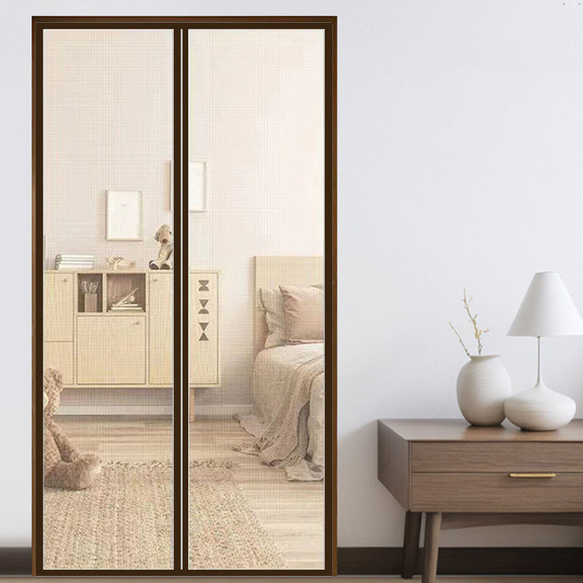 유스몰 무타공 자석 방충망 현관모기장 브라운, 1개