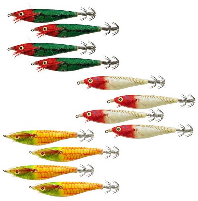 씨케이지에프 12종 수평에기 / 완벽한 수평 유인력과 후킹력을 동시에 갖춘 더블훅 유연한 몸체의 웜재킷을 채용, 12개, 9g, 수박,고추장,옥수수