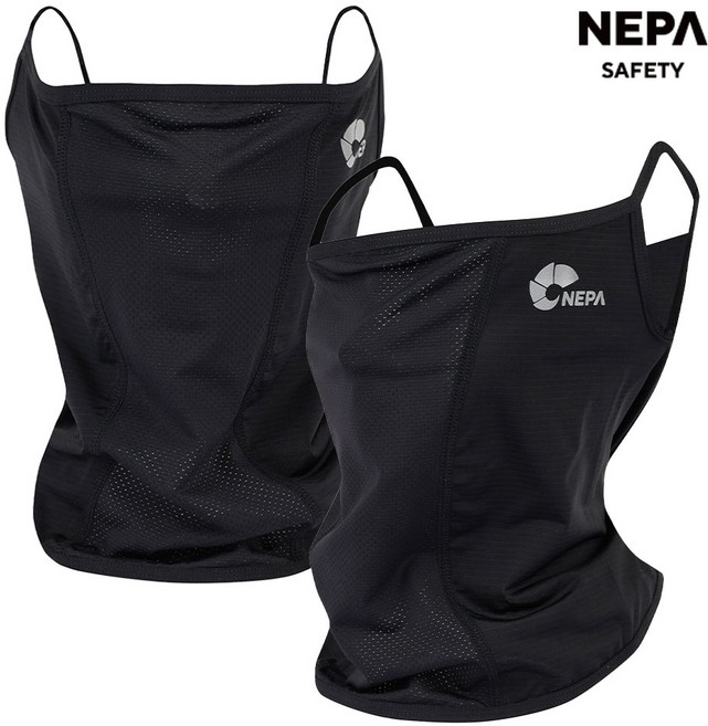 네파 NEPA 24년 아이스 이어 멀티 넥 스카프 안면마스크 페이스커버 자외선차단 쿨링 등산 골프 자전거 산책, 블랙