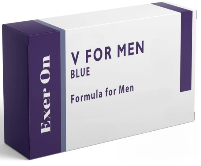 Exer On 엑셔 온 V for Men Blue 영국산 남성의 활력 스태미나 자신감을 위해 특별히 설계된 여행 휴대 편리한 남성 활력 강화 보조제, 1개, 30정 - 쿠팡