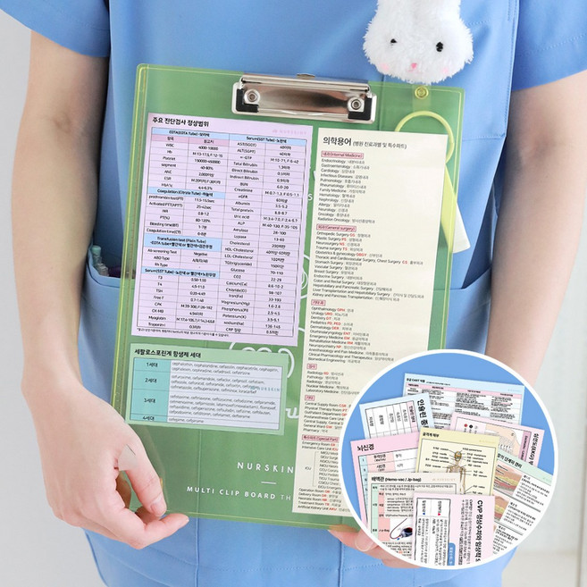 너스키니 간호 지식 스티커 40종 간호사 준비물 널스용품 간호용품 간호사용품, 세트VER.9(40종 몽땅)