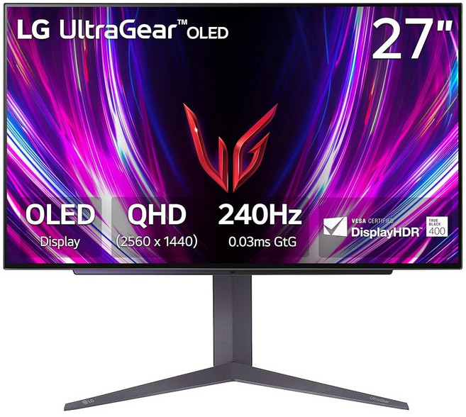 LG 34GS95QE 34인치 울트라기어 OLED 커브드 게이밍 모니터 WQHD 1440p 800R 240Hz 0.03ms AMD 프리싱크 프리미엄 프로 NVIDIA G-Sync, 27, 27GS93QE-B