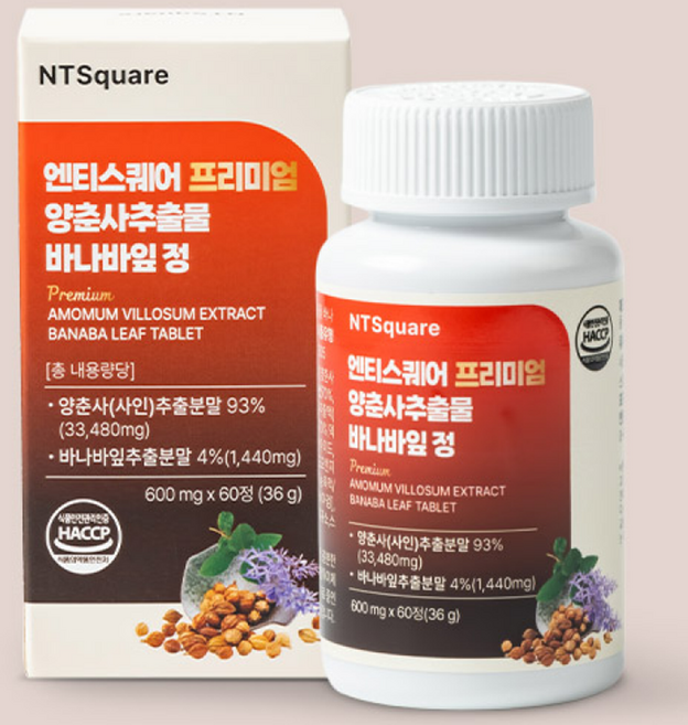 엔티스퀘어 프리미엄 양춘사 미얀마산 33 480mg 93% 고함량 바나바잎 추출, 6개, 60정