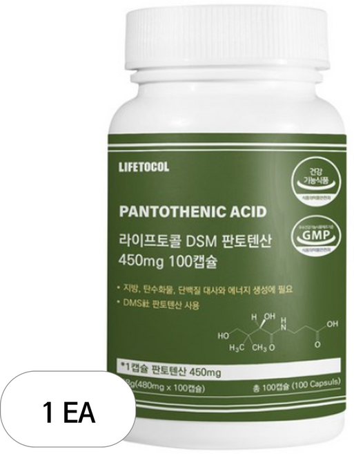 라이프토콜 DSM 판토텐산 450mg 48g, 100정, 1개