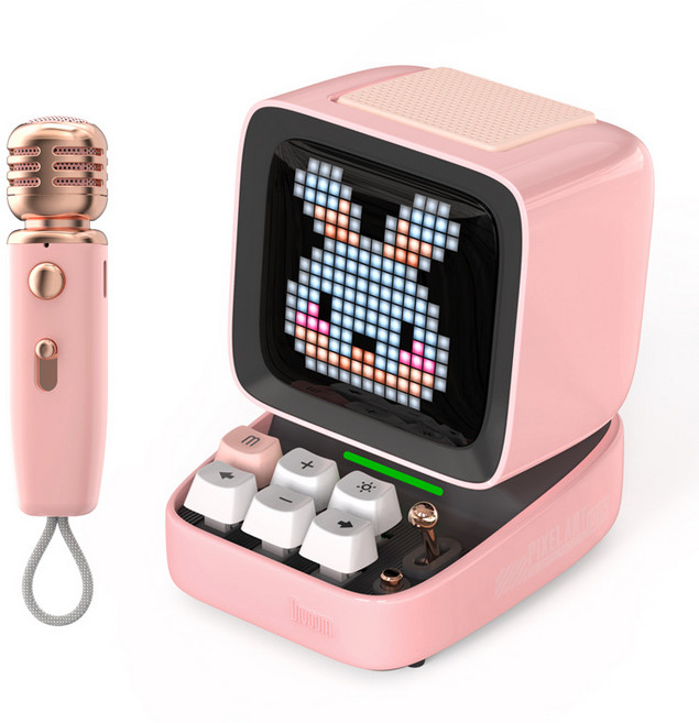 디붐디투 픽셀아트 블루투스 스피커+마이크, 01디투마이크(핑크), 공식 표준