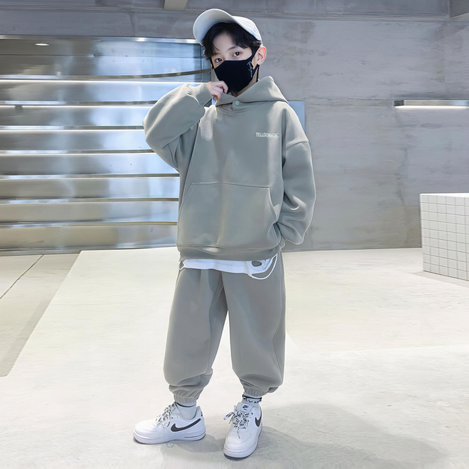 베비포 초중생 루즈핏 후드티 밴딩 조거팬츠 상하세트 -DM3