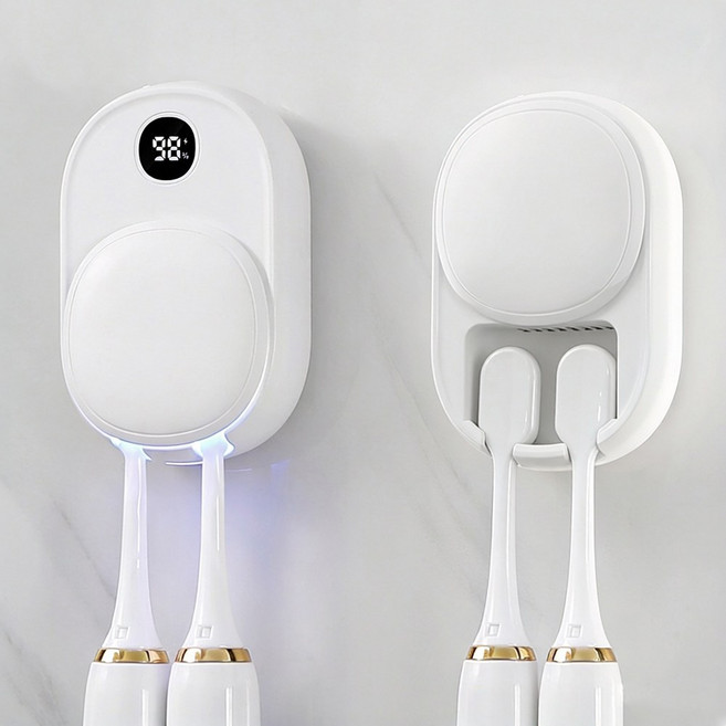 NUTRIVIO 칫솔살균기 가정용 여행용 무선 UVC 히팅 열건조 건조기 자외선 소독기 스마트 휴대용 칫솔살균기, 화이트, A7