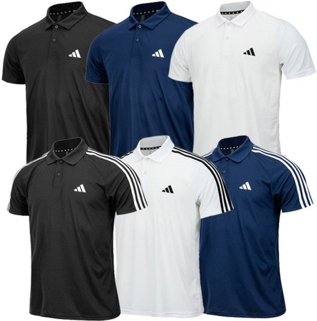 아디다스(ADIDAS) 골프 남성 골프웨어 반팔 카라티 면 폴리 티셔츠 단체티