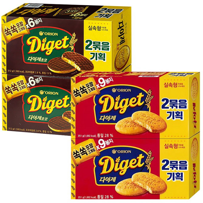 오리온 다이제 2번들 다이제 초코 2번들, 1세트, 1.326kg