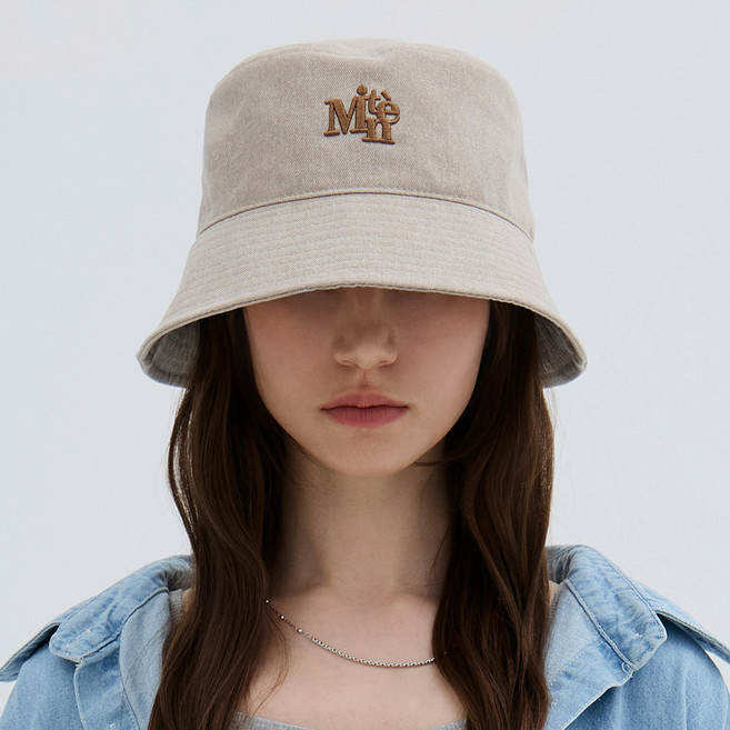 [미네티] 피그먼트 워싱 로고 버킷햇 여자 남자 벙거지 7color