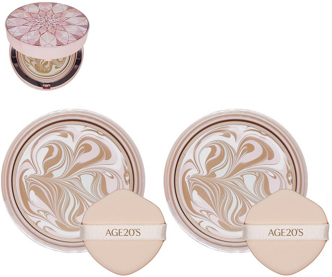 에이지투웨니스 에센스 커버팩트 더블루밍 리필, 21호, 2개