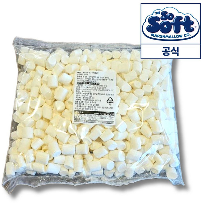 쏘소프트 미니 화이트 마시멜로우 두쫀쿠 재료 쫀득쿠키 호주산, 1개, 200g