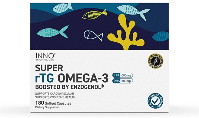 뉴질랜드 이노헬스앤케어 Inno Health & care Super rTG Omega-3 슈퍼 알티지 오메가3 엔조제놀 소프트캡슐, 180정, 3개