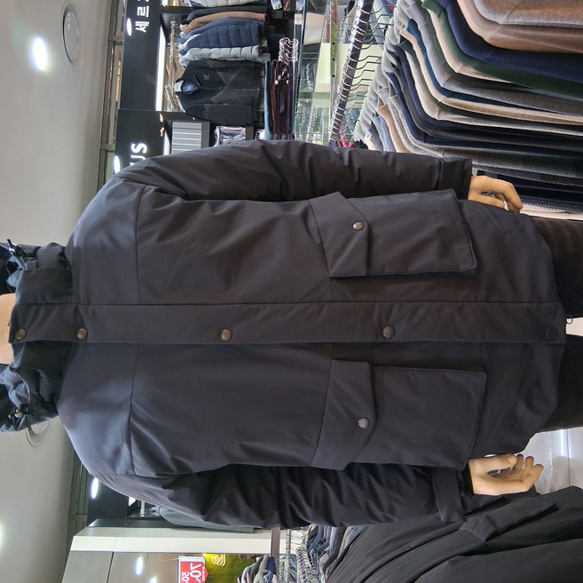 세르지오 에스에스패션 남성 캐주얼 겨울 안누빔 웰론충전재 후드 탈부착 긴기장 사파리 네이비 패딩 점퍼