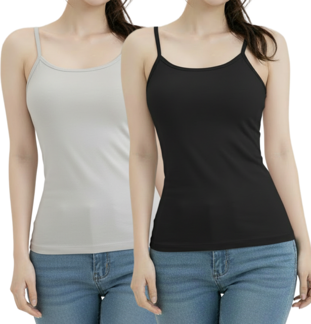 써니킥 스판 브라탑 캡내장 나시 1+1 2P