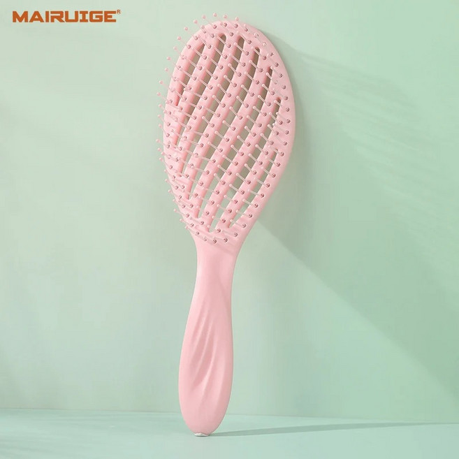 가볍고 튼튼한 엉킴방지 빗 브러쉬 8X24CM, 1개, 핑크색