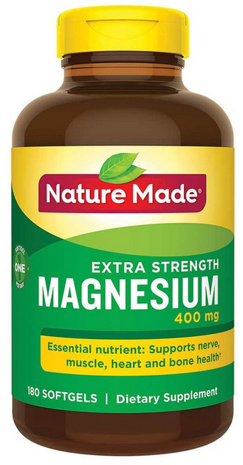 Nature Made Extra-Strength Magnesium 400mg 네이처 메이드 마그네슘 400mcg 소프트젤 180정, 1개