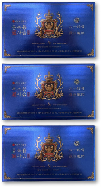 이경제 이경재 홈쇼핑 뉴질랜드 녹용 사슴 진액 즙 추출물 부모님 할머니 할아버지 설 추석 명절 선물, 3개, 1.98L