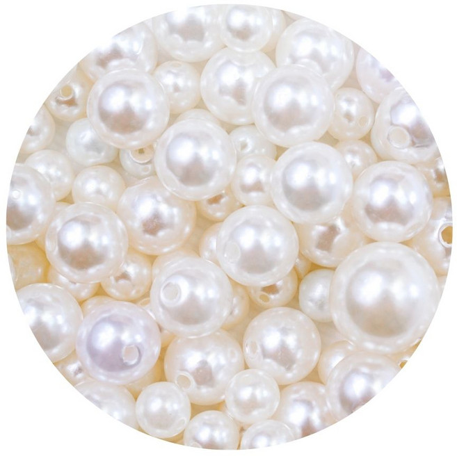 진주 구슬 500개 (6mm/5mm/4mm) - 비즈 팔찌 만들기 악세사리 부자재, 6mm, 1개