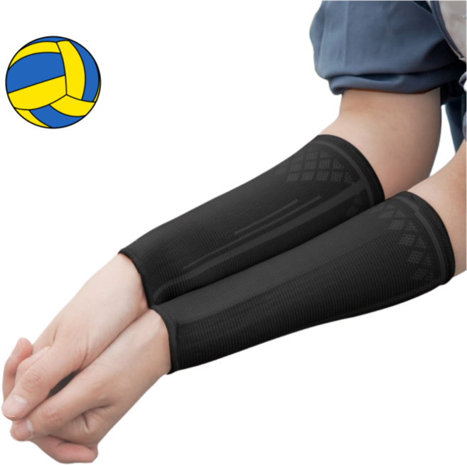 한현 배구 팔 팔꿈치보호대 서포트 2개 2P, 1세트, 블랙