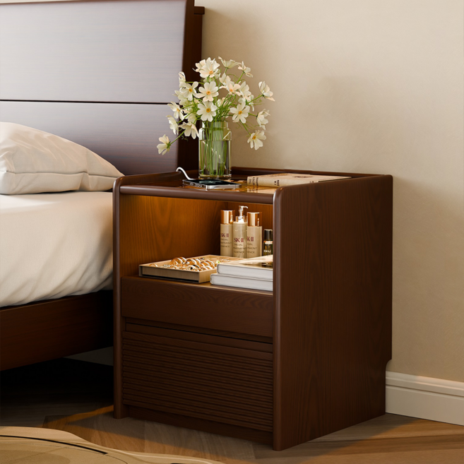 에코 소라노 원목 2단 서랍장 침대 협탁 거실 쇼파 침실 수납장, 1개, RF-HD885 월넛 (400mm)